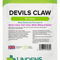 Devils Devil's Claw Tablets Multi Botanical Cat's Claw White Willow Garlic