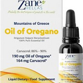 Zane Hellas 190 mg Oregano Oil-164 mg Carvacrol per Serving-4 Drops Daily. 100%