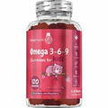 Vegan Omega 3-6-9 Gummies for Kids  Strawberry &amp; Raspberry flavour  Brain &amp; Vision Support  maxmedix