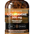 Newgate Labs L-Glutamine 500mg - 90 High Strength Capsules - Immunity, Muscles & Intestine Health - Made in The UK - GMP Certified