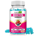 Biotin Hair Growth Supplement 10,000 mcg-Chewable Biotin Gummies for Skin, Hair & Nails-Hair Vitamins for Growth and Hair Loss with Coconut Oil, Vitamin B6, C, & E