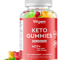 Vitgem 60 Keto Gummies - Vegan and Gluten Free Ketogenic Weight Loss Support Supplement - Low Calorie Natural Flavoured Apple Cider Vinegar Acv Gummy for Detox & Diet Support