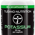 Potassium Supplements | Potassium Gluconate Capsules - 99mg per Capsule - 100 Capsules, Each with 99 mg of Premium Quality Potasium Gluconate Powder