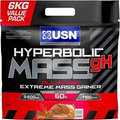 USN Hyperbolic Mass Chocolate 6kg: High Calorie Mass Gainer Protein Powder for