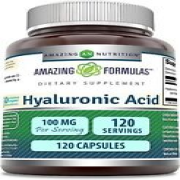 Amazing Formulas Hyaluronic Acid 100mg 120 Capsules Supplement  Non GMO
