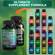 80 Count   -New Sea Moss And shilajit Bundle 7000mg Sea Moss Seed Oil 2 Bottle
