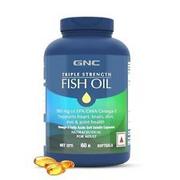 GNC 1500 MG Triple Strength Fish Oil Omega 3 Capsules for Men & Women | 60 cap