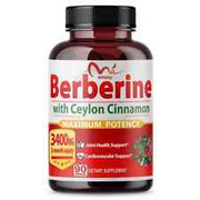 Berberine with Ceylon Cinnamon Capsules 3400 mg Maximum Potency with Gymnema