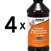 (1892 ml, 55,69 EUR/1L) 4 x (NOW Foods Glucosamine & Chondroitin with MSM - 473
