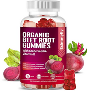 Organic Beet Root Gummies 1500mg for Men Women Beet Root for Athletic, Performance, Nitric Oxide, Booster, Energy Beet Gummy with Grape Seed, Pomegranate, Vitamin C, B12 (60 Count (Pack of 1))