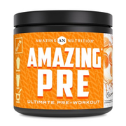 Amazing Nutrition Amazing PRE | Ultimate Pre-Workout Supplement | 30 Servings Powder | Natural Orange Flavor | 2.5 Grams BCAA Per Serving