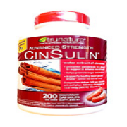 Trunature Advanced Strength CinSulin 500 mg Cinnamon 200 veg caps Exp 08/2025