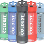 Coldest Sports Water Bottle Straw Lid with Handle Leak Proof, Vacuum Insulated S