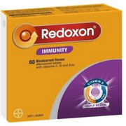2 × Redoxon Immunity Vitamin Blackcurrant Flavoured Effervescent Tablets 60 Pack