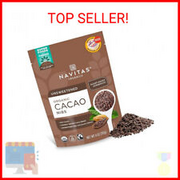 Navitas Organics Raw Cacao Nibs, 4 oz. Bag, 38 Servings — Organic, Non-GMO, Fair