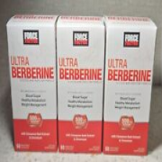 Lot Of 3 Force Factor Ultra Berberine Supplement with Cinnamon for Blood Sugar