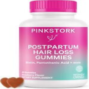 Pink Stork Postpartum Hair Growth Gummies, 60 Gummy Vitamins