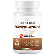 Bandini® Ashwagandha KSM-66® Premiumrohstoff, 60 Kapseln, Hochdosiert, Vegan