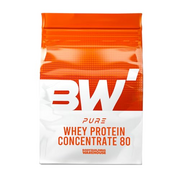 Pure Whey Protein Concentrate 80 - Premium Grass Fed, Low Carb, Low Fat Supplement - 20g Protein Per Scoop - Bodybuilding Warehouse (Caramel Biscuit, 500g)