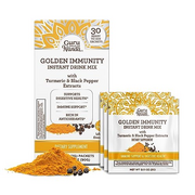 GuruNanda Golden Immunity Instant Drink Mix with Turmeric & Black Pepper - Rich in Antioxidants to Support Immune System & Digestive Health - Saffron & Almond Flavored, On-The-Go Sachets (30 Count)