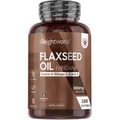 Flaxseed Oil - 1000mg 180 Softgels - Essential Omega 3, 6 &amp; 9 fatty acid supplement for heart, hair &amp; skin - Vegan &amp; cold-pressed Linseed Oil Capsules