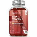 Iron with Vitamin C Gummies - 28 mg 120 Gummies - 2 Month Supply - Peach Flavour
