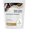 Skin, Hair and Nails 20 Vitamin Complex Vitarenew Food Supplement 120 Tablets Pills Includes Copper, Zinc, Vitamin E, Vitamin C, Biotin and Selenium Nutrition Supplements HEALTHY MOOD